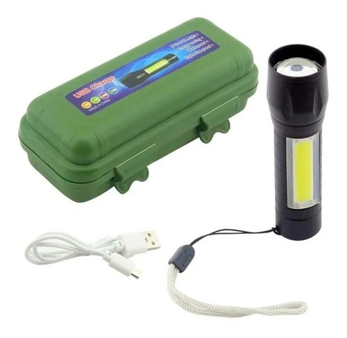 Mini Linterna Tactica Led Recargable Micro Usb Lampara Luz