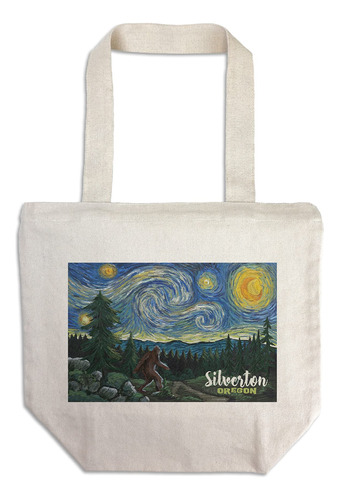 Lantern Press Silverton Oregon Bigfoot Starry Night Bolsa