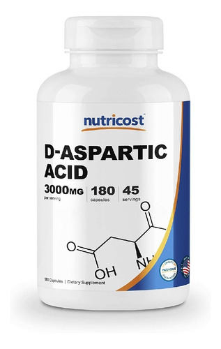 Ácido D-aspártico 3000 Mg Nutricost 180 Capsulas