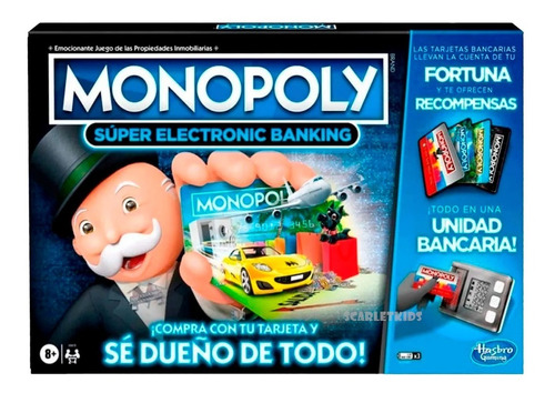 Monopoly Electronico Juego De Mesa Original Hasbro Scarlet