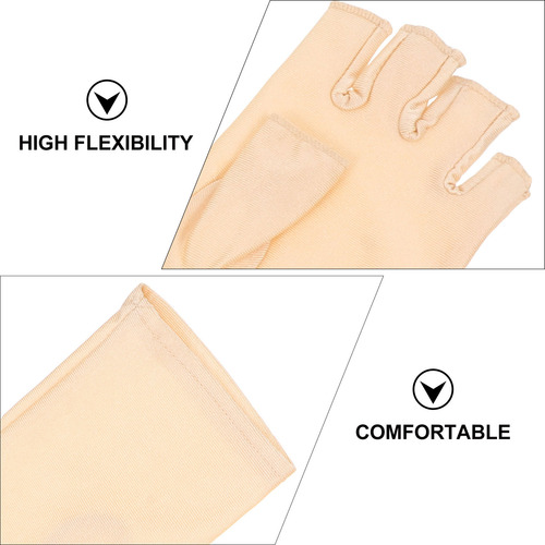 2 Pares De Guantes De Spandex Transpirables Con Medio Dedo P