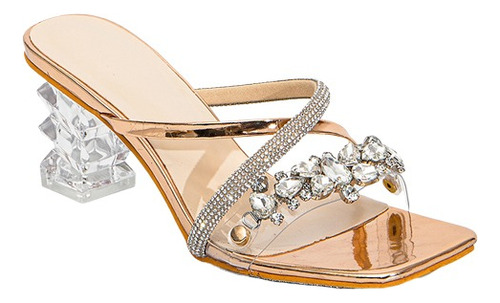 Zapatos De Cristal Transparente Con Correa De Diamantes De I