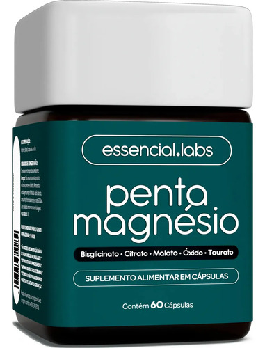 PENTA MAGNÉSIO - Bisglicinato + Dimalato + Citrato + Taurato + Óxido de Magnésio - A Combinação Perfeita de 5 Magnésios com Máxima Pureza...