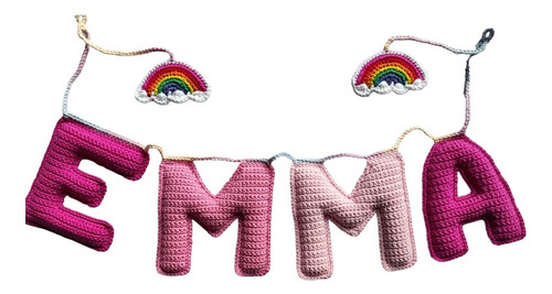 Guirnalda 4 Letras Tejidas A Crochet Baby Shower Eventos 