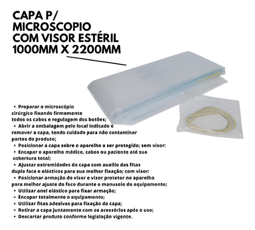 Capa Microscopio Com Visor Estéril 1100mm X 2000mm - 01 Und
