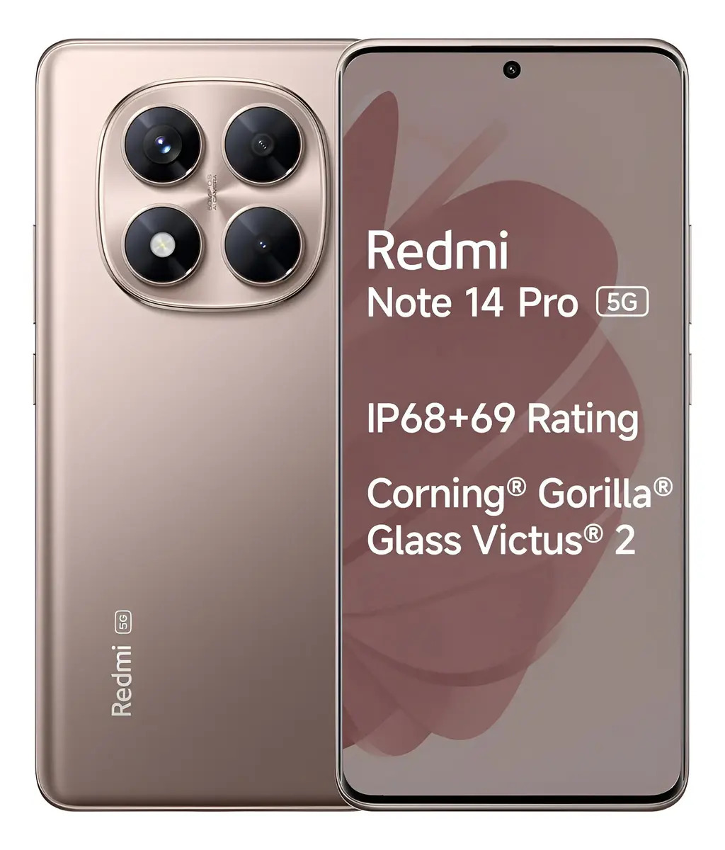 Xiaomi Redmi Note 14 Pro 5g 256gb 8gb resistente al agua + NFC color dorado