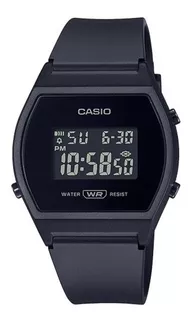 Reloj de pulsera Casio Youth LW-204 de cuerpo color negro, digital, fondo negro, con correa de resina color negro, dial gris, minutero/segundero gris, bisel color negro