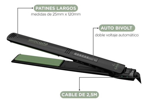 Plancha Alisadora Elegance Led Avocado Digital Gama