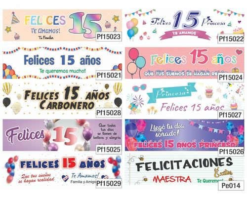 Imagen 9 de 10 de Cumpleaños Banner Pasacalle 15 Años Fiestas