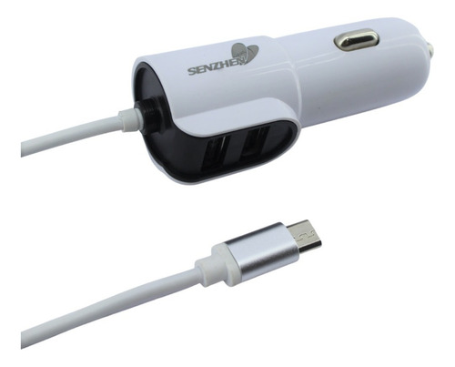 Cargador De Celular Para Carro Con Cable 2 Usb Senzhen Cg01