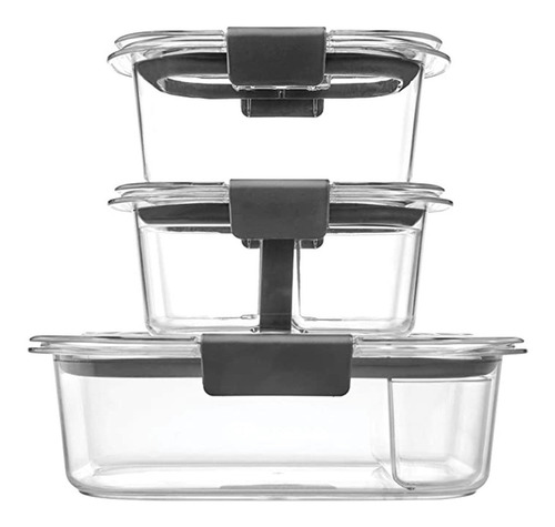 Set Envases Hermético X3 Rubbermaid Portacomidas 