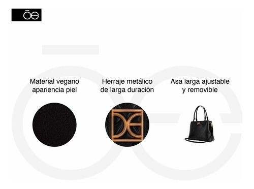 Bolsa Satchel Cloe Sensyali Grande Color Negro