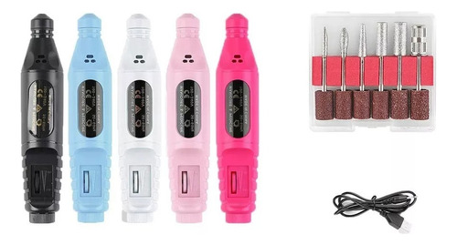 Kit Manicure Pulidor Uñas Torno Lima Eléctrico 3000rpm Usb