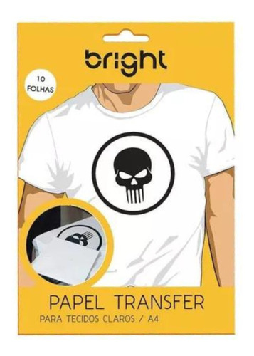 Papel Transfer A4 Para Tecidos Claros Bright - 10 Folhas Cor Branco