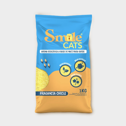 Smile Cats 1 Kg Chicle- Arena Ecológica Para Gatos