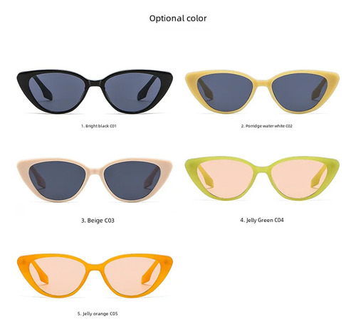 Lj Gafas De Sol Cat Eye Sunglasses Para Mujer, Estilo Hip