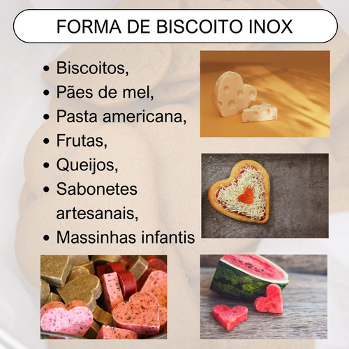 Kit Cortador Biscoito Frutas Queijo Artersanato Inox 12pçs