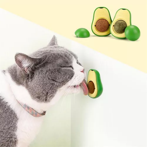Imagem 5 de 7 de Brinquedo Interativo De Gato Bola Catnip Abacate Com Adesivo