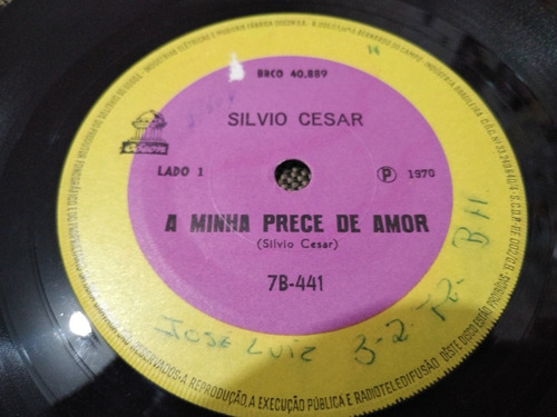 Lp Compacto Silvio Cesar 1970 Odeon - A Minha Prece De Amor (Usado)