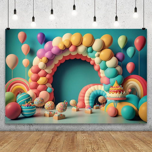 Fondo De Dibujos Animados Con Temática Candyland 7 X 5 M Par