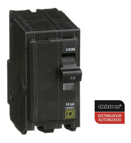 Imagen 2 de 3 de Pastilla Interruptor Termomagnético Qo210 2polo10a Schneider