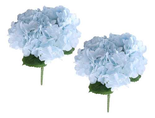 Ramo De Flores De Hortensias Con Tallo, Arreglos Azul Claro