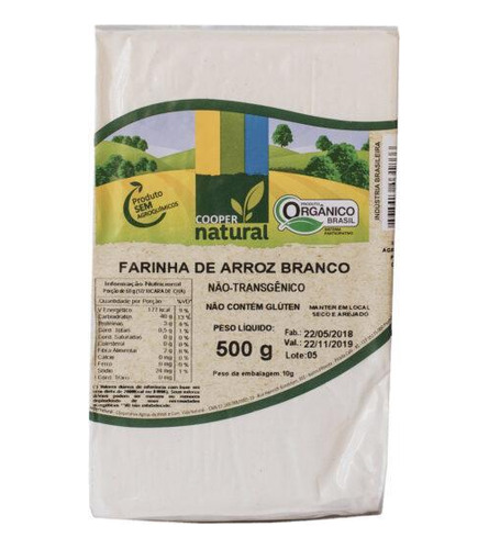 Kit 2x: Farinha De Arroz Branco Orgânico Coopernatural 500g