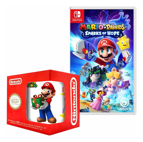 Mario Rabbids Sparks Of Hope Nintendo Switch + Taza 