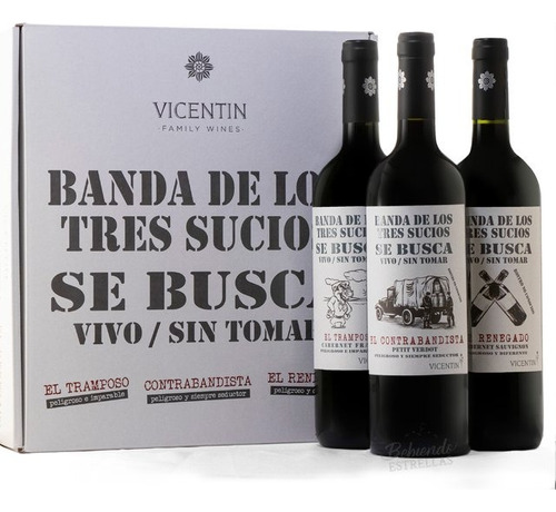 Estuche Banda De Los Tres Sucios 3x750ml Colosso Wines