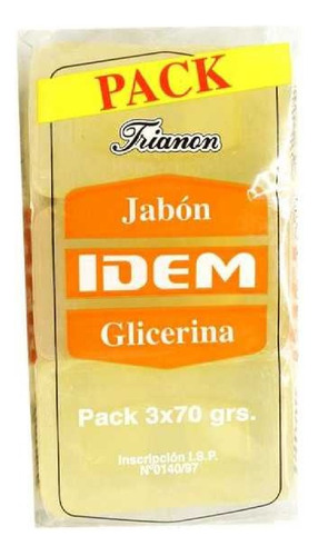 Trianon Jabón Glicerina Idem 70g Pack X 3 Unidades