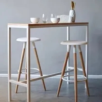 Comprar Mesa Desayunador Hierro Y Madera Finger Joint 65x70 Abaldi