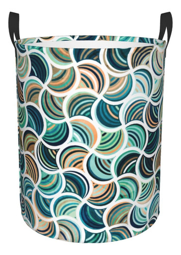 Itin Laundry Basket Hamper, Waterproof Colorful Fan Decorat.