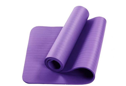 Mat Yoga Colchoneta Plegable 10mm Pilates Caucho Bandas Color Violeta