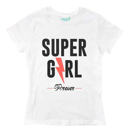 Playera Blanca Mujer Super Girl Ropa Varias Tallas Oferta 