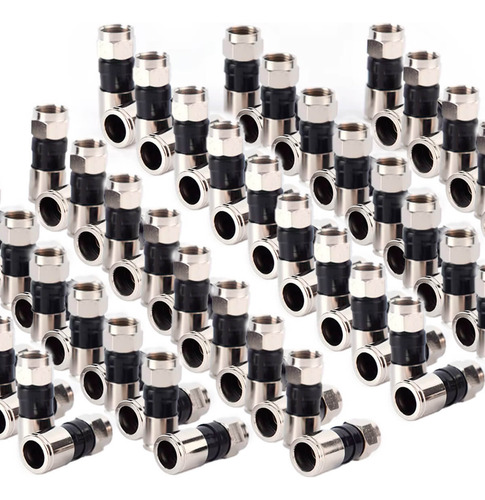Conector Rg59 Compressão Metalico P/ Cabo Coaxial Com 100 Un