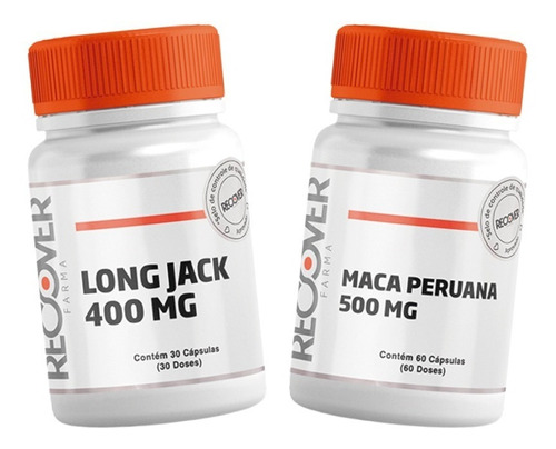 Kit Long Jack 400mg + Maca Peruana 500mg Sabor Natural