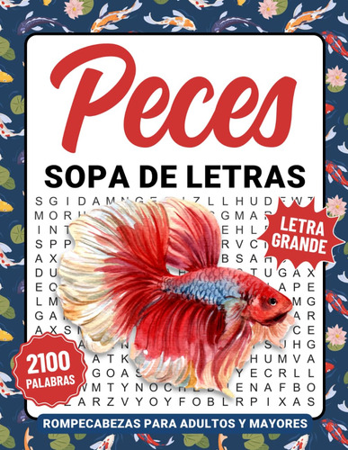 Peces Mascota Sopa De Letras En Español Para Adultos: 71e6o