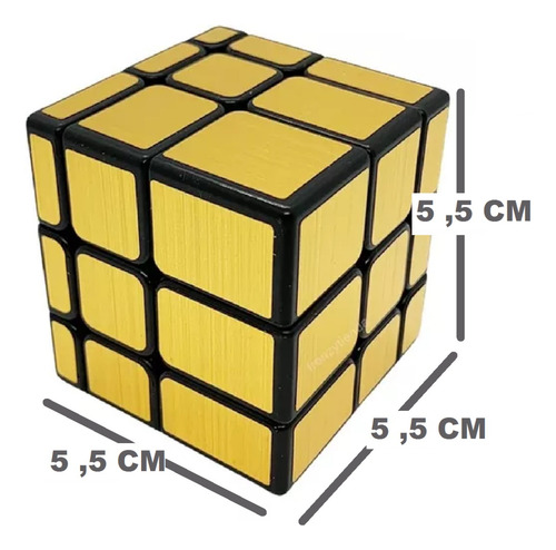 Imagen 4 de 5 de Cubo Magico Gold Mirror Espejado + 2 Mini Cubos