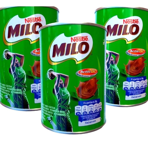 3 Latas Chocolate Milo 450g Polvo Granulado Importado