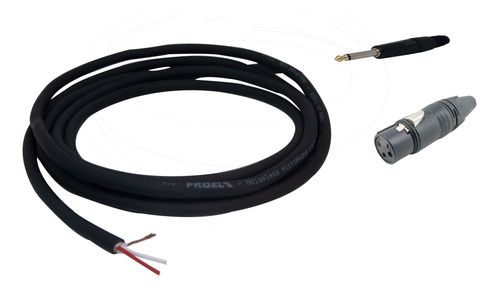 Cable Proel Plug Xlr A Plug 1/4 De 5 Metros Desbalanceado