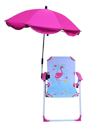 Silla Playera Plegable Para Niños, Con Sombrilla. Camping 