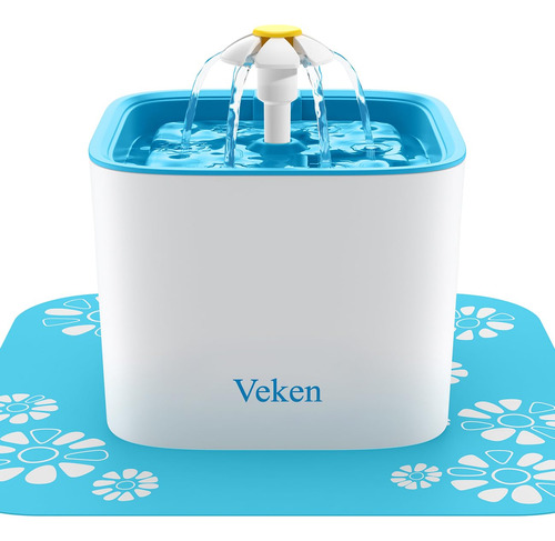 Veken - Fuente Para Mascotas, 84oz/2.5 L, Dispensador Automa
