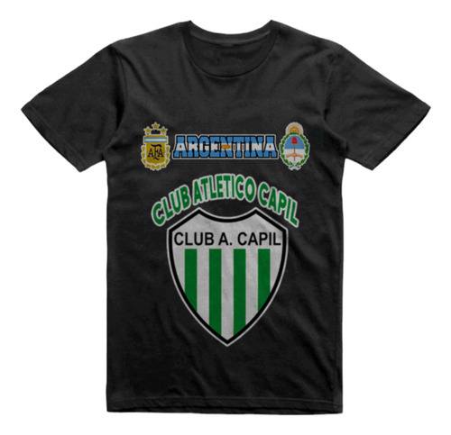 Remera Infantil Negra Club Atletico Canpil Gral San Martin