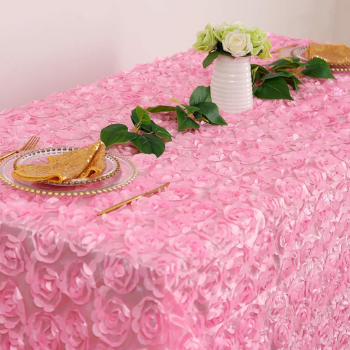 Mantel Rectangular Diseño De Rosas 3d De Satén 