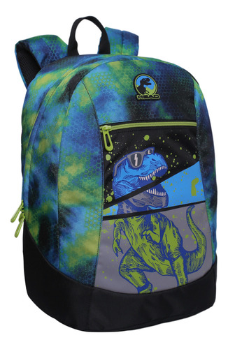 Mochila Infantil  Simple Wingle Galactic Dino Azul Head