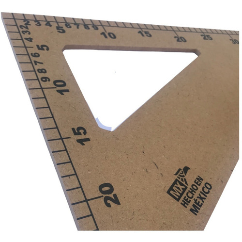 Escuadra De Madera Para Pizarrón 50cms, 60º Y 6mm De Espesor
