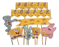 Comprar Adorno Torta Cake Topper  Personalizado Varios Personajes Amarillo Bob Esponja