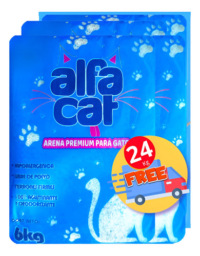 24 Kg Alfa Cat Arena Para Gato 4b X 6 Kg