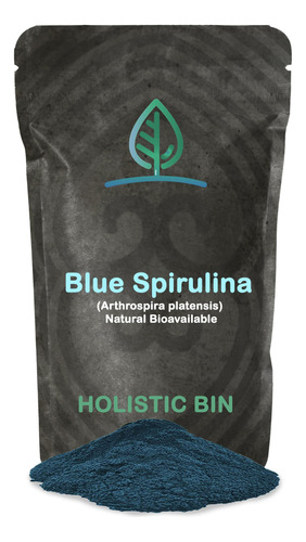 Holistic Bin Polvo De Espirulina Azul Organico De Algas Verd