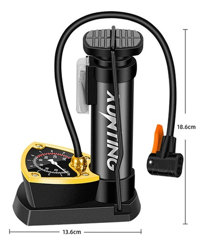 Inflador De Pie Portatil Moto Bici Xunting C/medidor 140psi